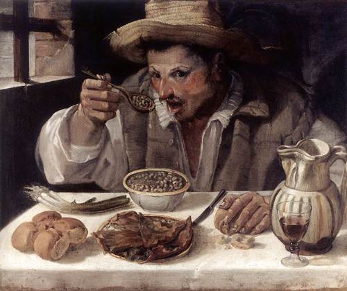 „Jedzący fasolę”, Annibale Carracci | il. Wikimedia Commons